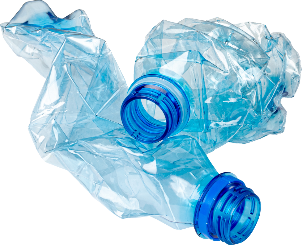 Empty Plastic Bottle Isolated, Crumpled Plastic Bottle, Global Pollution Concept, Squashed Water Pet Bottles